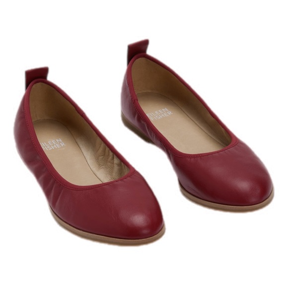 NEW Eileen Fisher Notion Ballet Flat in Cranberry - Size 6 - Picture 1 of 7